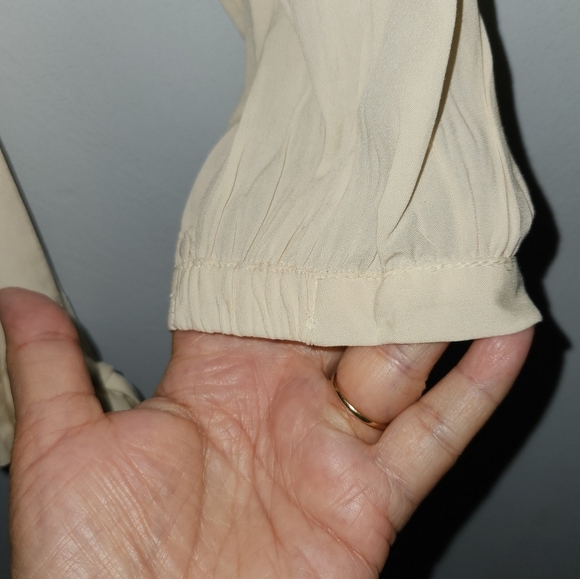 NWT J.Crew Mercantile Cream Faux Wrap Top Blouse 6 Viscose - Picture 7 of 8